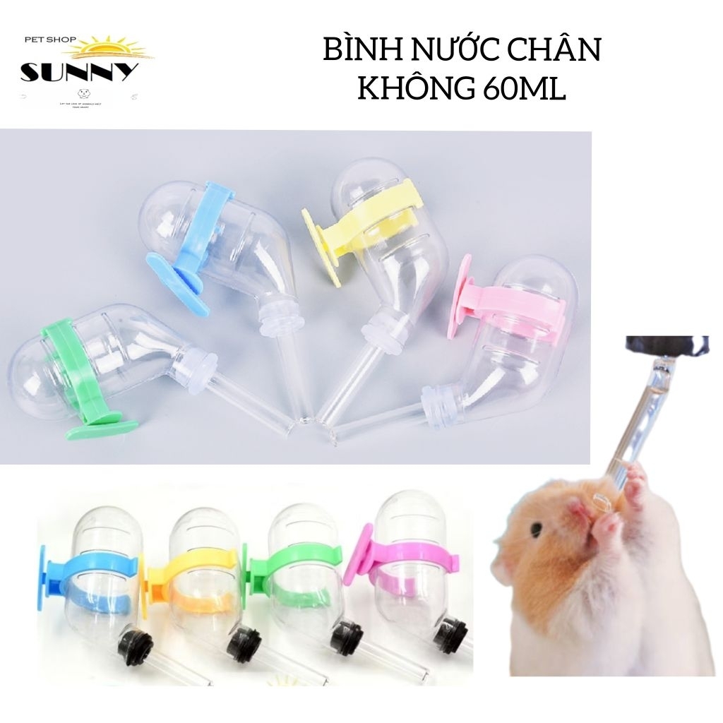 (Loại tốt, đẹp) Bình nước chân không 60ml cho hamster nhựa đẹp tốt