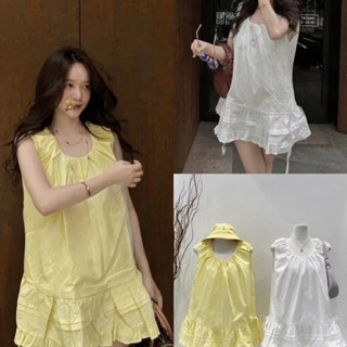 Váy Thô Sát Nách Nhún Vai Xoè Bồng Thiết Kế Rút Eo””MIYU DRESS” 2 Màu Kèm Quần Đùi Rời Siêu Xinh-Dành Cho Nữ