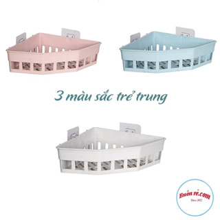 Khay tam giác dán tường Hokori Việt Nhật (5610) đựng vật dụng nhà tắm nhà bếp, Kệ đựng đồ đa năng nhựa PP