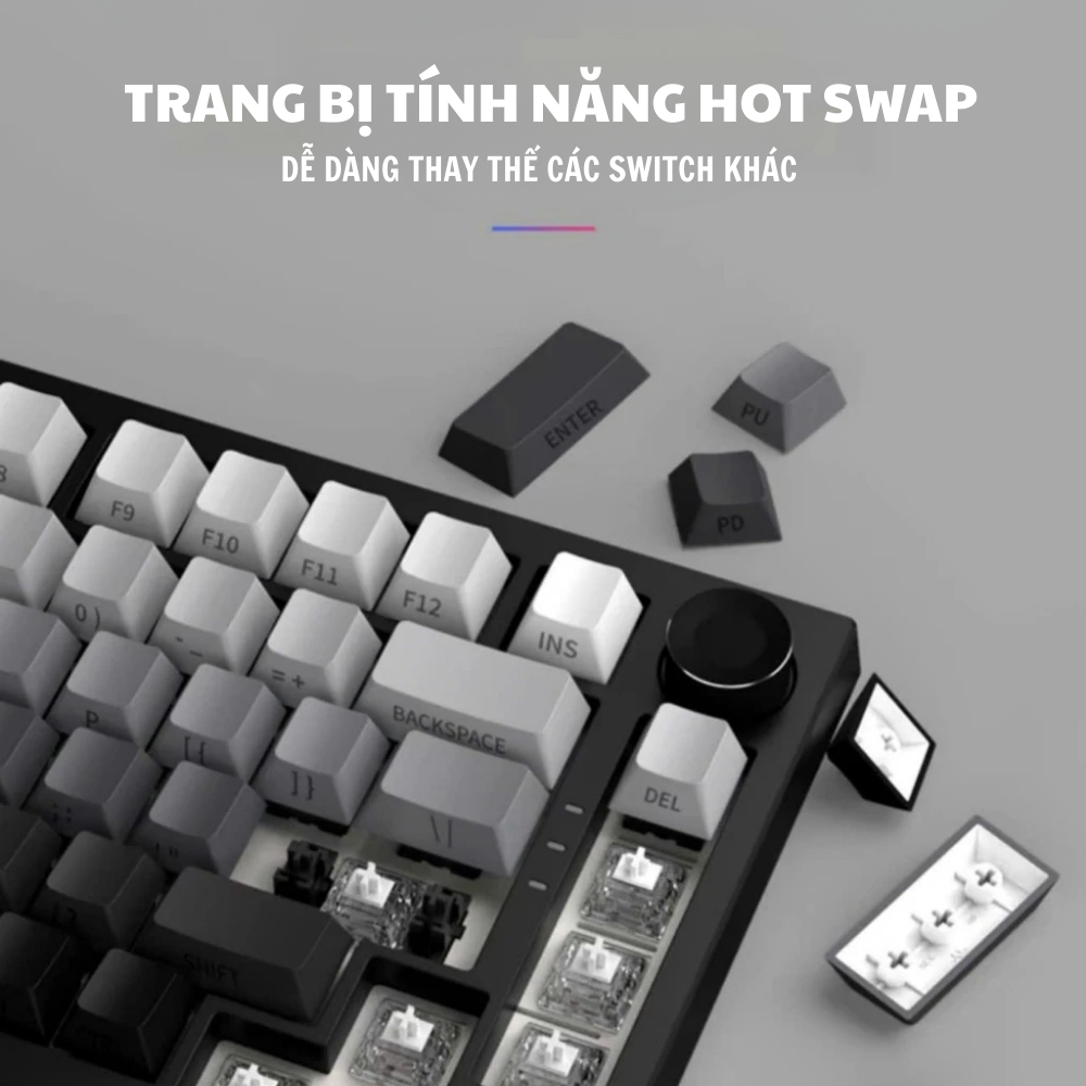 Bàn phím cơ Atas K81 không dây 3 mode - Mạch Xuôi - Hỗ trợ hotswap 5 pin - LED RGB - Có App - Pin 8000 || Gaming House | BigBuy360 - bigbuy360.vn