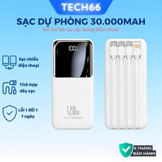  Pin Sạc dung lượng 30000mah Gutek GT69 sạc nhanh 22,5W đi kèm dây sạc điện thoại 