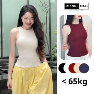 Áo 3 Lỗ Thun Cotton Nữ MiSoul Mall Basic Ôm Sát BigSize, Áo TankTop Trơn Cotton Co Giãn 446