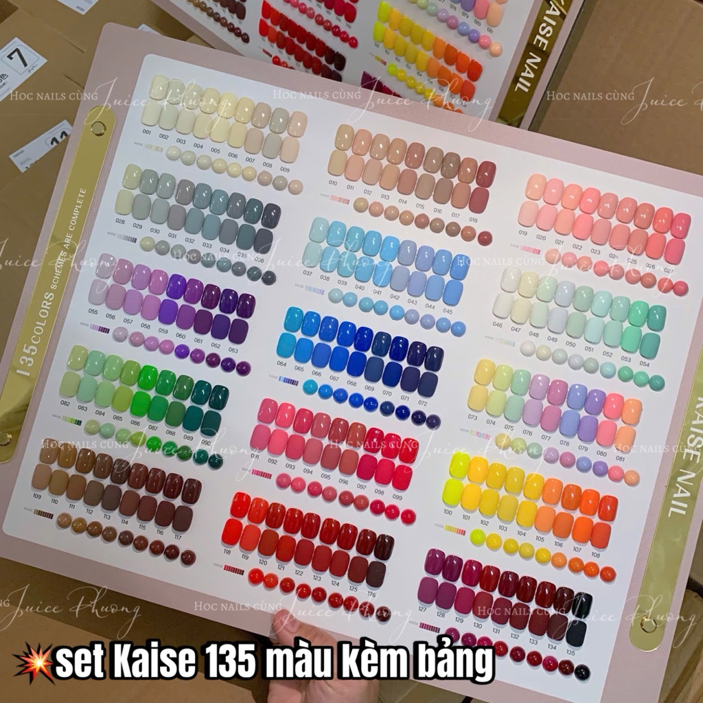 Set sơn Kaise 135 màu kèm Theo bảng màu