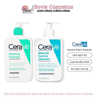 Sữa Rửa Mặt CeraVe SA Smoothing, Hydrating, Foaming Cleanser - Cho Da Dầu Mụn, Khô, Nhạy Cảm 88ml – 236ml – 473ml