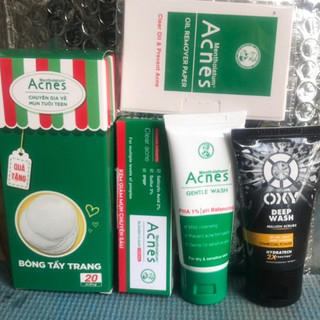 Bộ Sản Phẩm Chăm sóc Da mụn cho Mặt Acnes ( Hàng mẫu Chính hãng )