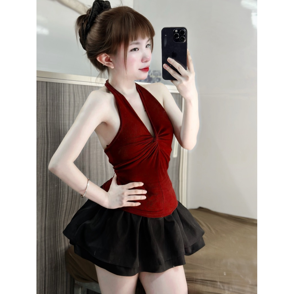 Y1781 Áo 2 dây xoắn ngực hở lưng sexy chất thun lạnh co giãn mịn mát mặc đi chơi, đi tiệc, đi biển, dạo phố | BigBuy360 - bigbuy360.vn