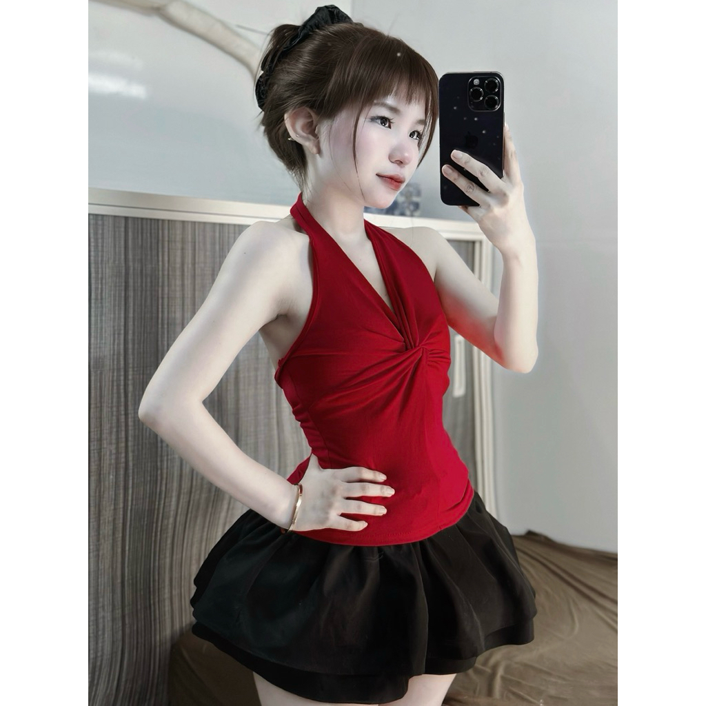 Y1781 Áo 2 dây xoắn ngực hở lưng sexy chất thun lạnh co giãn mịn mát mặc đi chơi, đi tiệc, đi biển, dạo phố | BigBuy360 - bigbuy360.vn