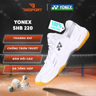 Giày Cầu Lông Yonex SHB 220 Trắng Xám Chính Hãng - Thiết Kế Hiện Đại, Chuyển Động Linh Hoạt, Bước Chân Êm Ái
