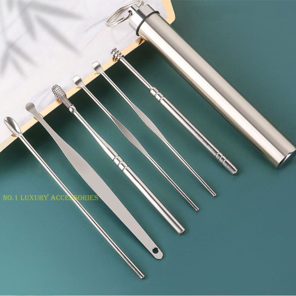 Combo Bộ lấy ráy tai sáu món và Bấm móng siêu bén