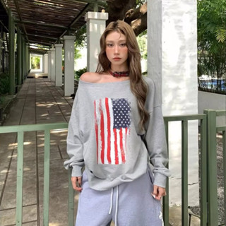 Áo sweater trễ vai xám tiêu fashion form rộng style âu mỹ  mùa thu Eleclassm bigsize  local brand