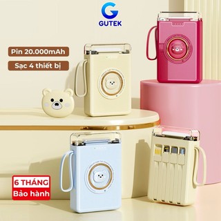  Pin Sạc dự phòng dung lượng 20000mah có dây sạc cho điện thoại - Gutek YM833 