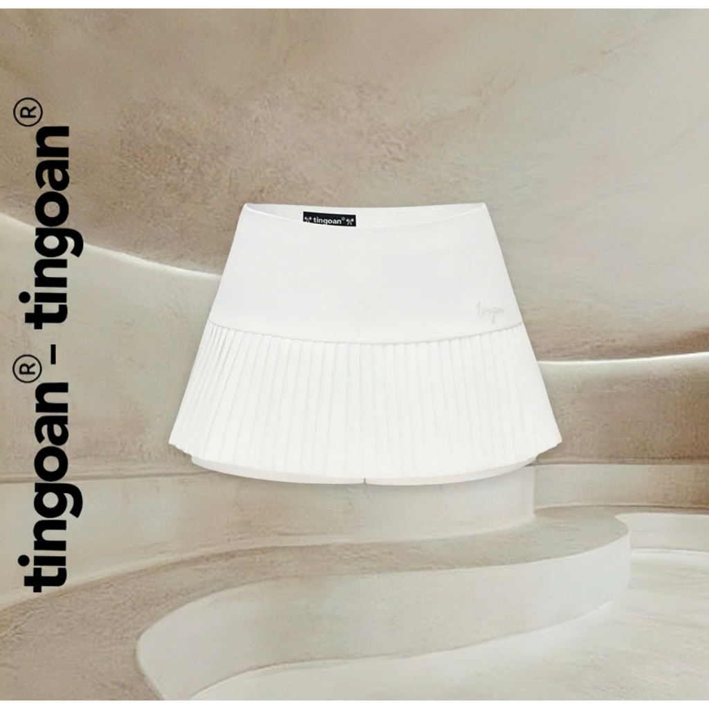 TINGOAN® X KOL- Chân váy cạp lửng thêu chữ "TINGOAN" xếp ly tingoan | BigBuy360 - bigbuy360.vn