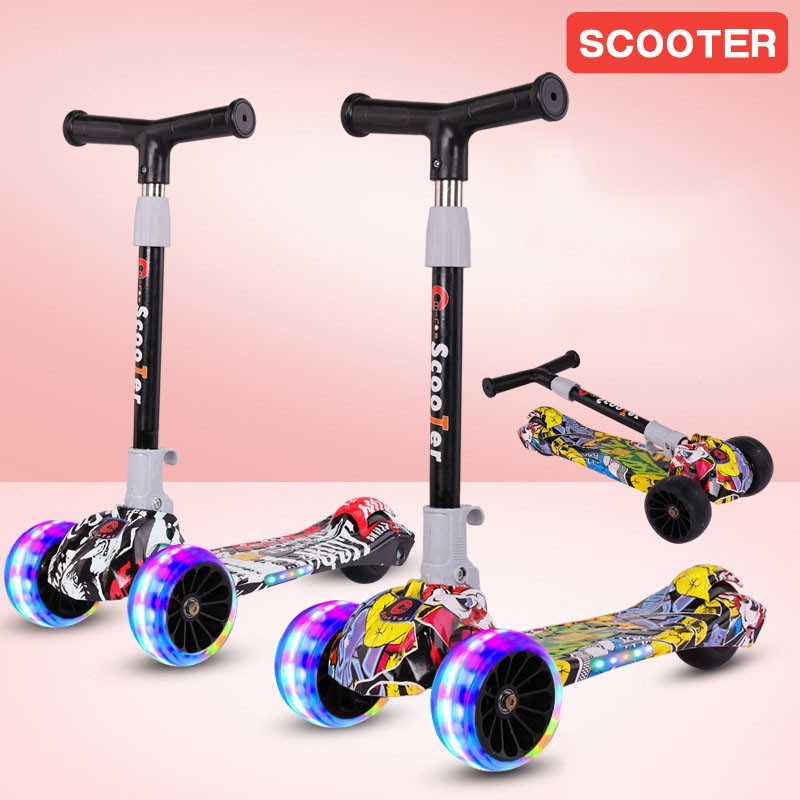 Xe Scooter 3 bánh cho bé họa tiết Graffiti cực ngầu 2023