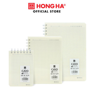 Sổ lò xo bìa nhựa trong ruột caro 200 trang Hồng Hà A6 A5 B5 - 4190 4191 4192 