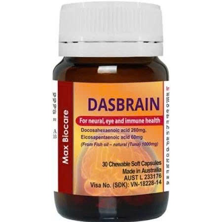 ( Chính Hãng) Dasbrain bổ sung DHA, EPA, omega 3 - bổ mắt , bổ não, tăng cường miễn dịch( Lọ 30 viên