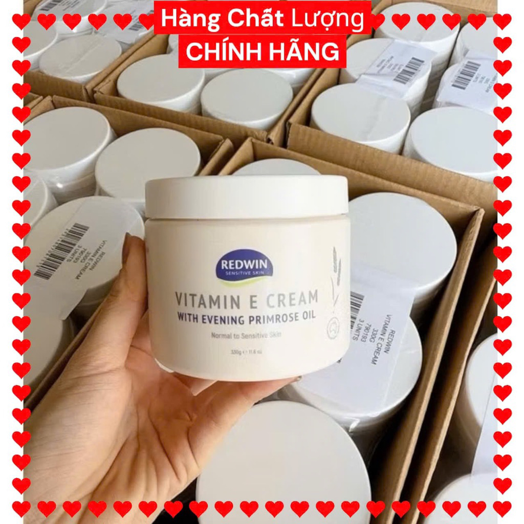 Kem dưỡng thể Redwin Vitamin E Cream 300g Úc chính hãng sáng da làm mờ thâm nám giảm khô da phù hợp 