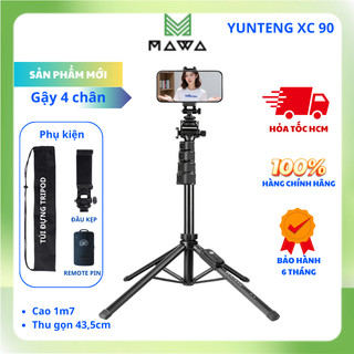 Gậy Chụp Ảnh Điện Thoại XC 90 - Tích Hợp 4 Chân Tripod, Quay Video, Selfie, Kèm Remote Từ Xa