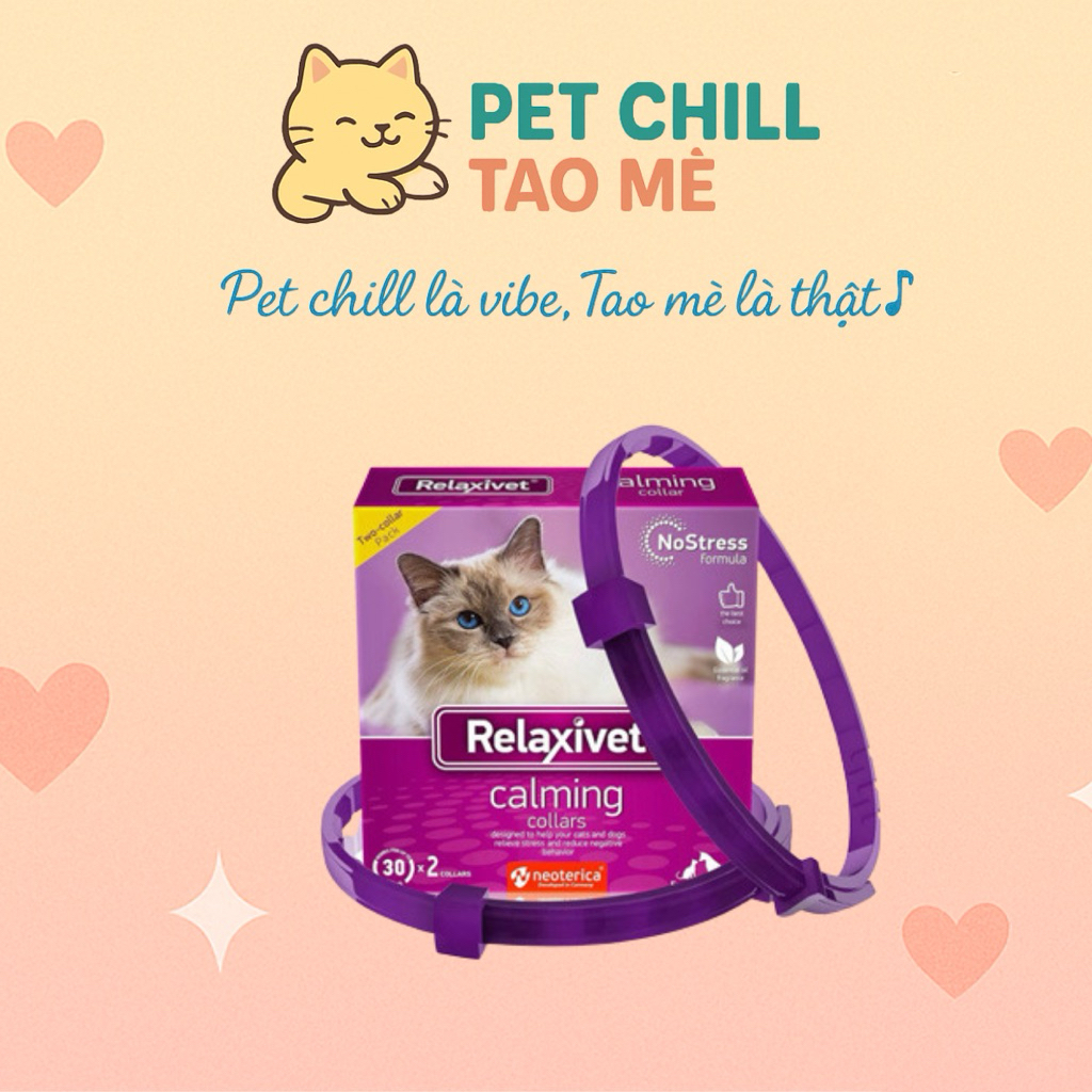 Vòng đeo cổ Relaxivet Vòng cổ giúp giảm stress và căng thẳng cho mèo Petchilltaome DN05 (40cm)