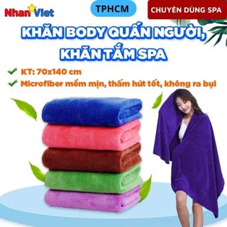 KHĂN TẮM SPA dùng quấn body, đắp người, lau tắm massage, xông hơi chất liệu mềm mịn, thấm hút nước, không đổ lông