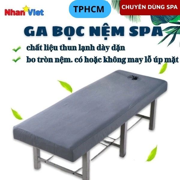 GA BỌC NỆM GIƯỜNG SPA, GỘI ĐẦU| kiểu đơn giản chất thun lạnh dày, mát nhiều màu, may theo yêu cầu
