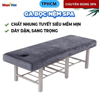 GA BỌC NỆM SPA chất liệu tuyết nhung mềm mịn êm ái dày dặn sang trọng cho giường massage hoặc thẫm mĩ, có thể may lỗ úp