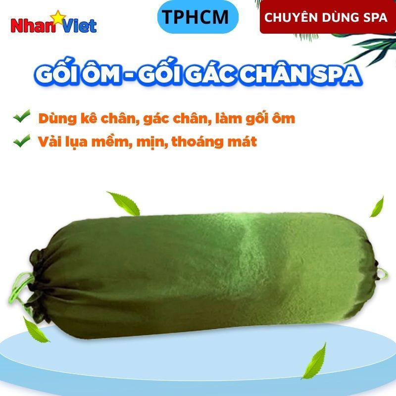 GỐI GÁC CHÂN SPA LỤA| gối kê chân, gối ôm khi nằm trên giường spa, massage, thư giãn