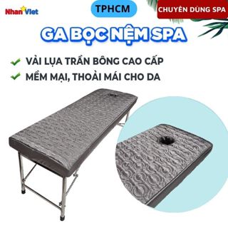 Ga bọc nệm spa chất liệu lụa satin trần bông mềm mịn mát, dày dặn phù hợp cho thẫm mĩ viện, tiệm massage, gội đầu