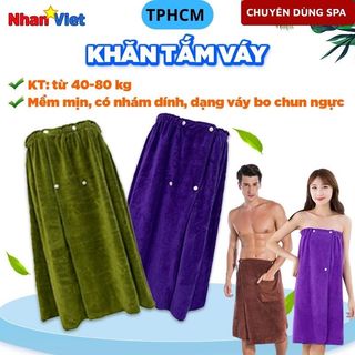 VÁY QUÂY SPA có nút bấm có thể điều chỉnh được đi biển, spa, massage quấn quanh người, thấm hút nước chất liệu mềm mịn