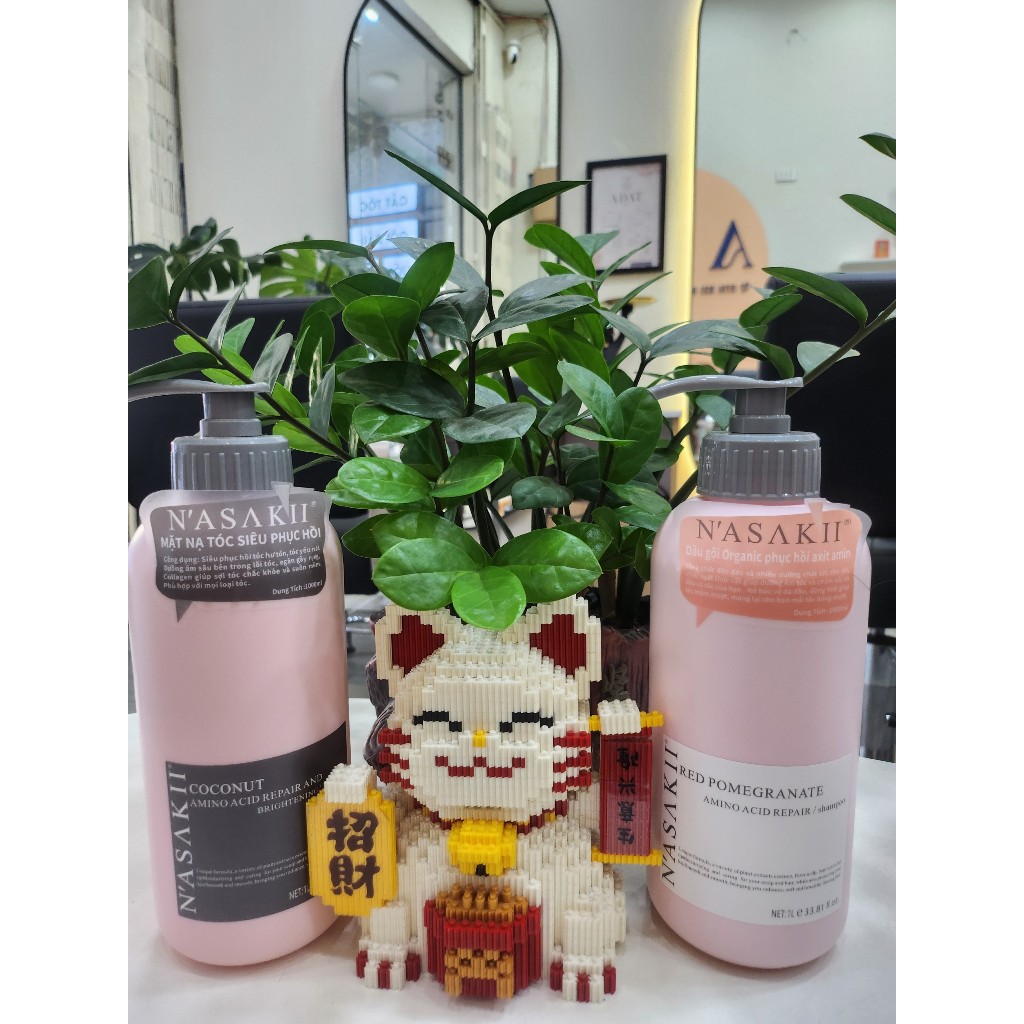 Gội xả Nasaki phục hồi tóc khô xơ chẻ ngon, giảm tóc gãy rụng, bảo vệ mái tóc khi vào hóa chất uốn d