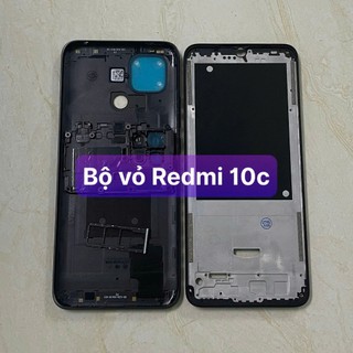 bộ vỏ sườn xiaomi Redmi 10C ,kèm khay sim,phím,kính camera