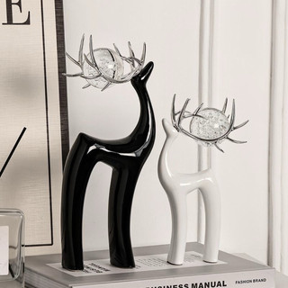 Cặp hươu gốm sứ-Decor nhà cửa