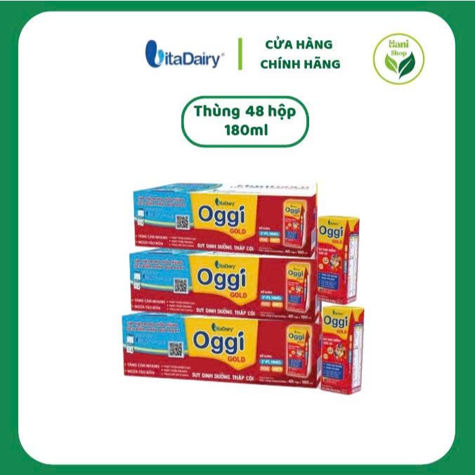 Thùng 48h sữa bột pha sẵn Oggi gold 180ml, 110ml