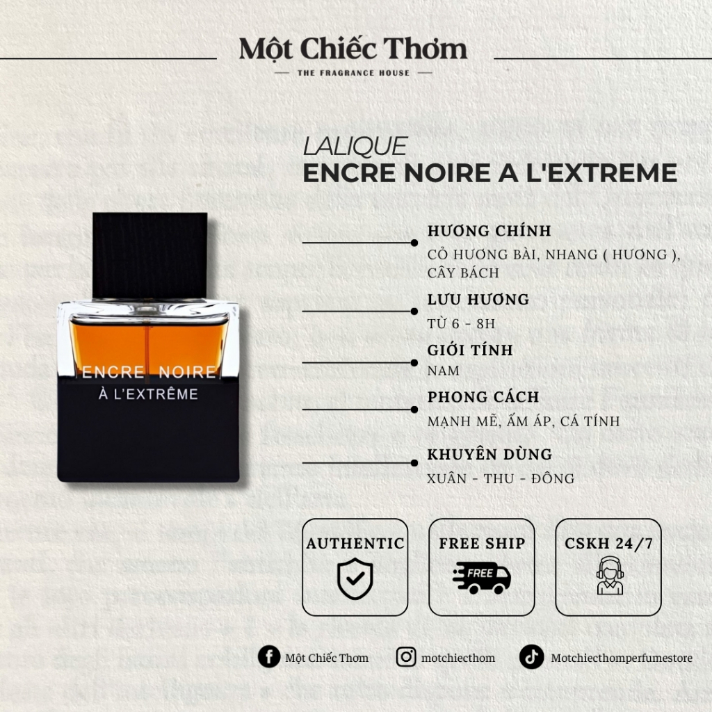 Lalique Encre Noire A L'Extreme | Nước hoa chiết 10ml/20ml/30ml | Một Chiếc Thơm