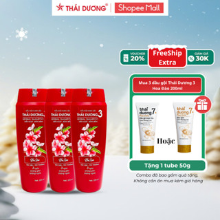 [Live] Combo 3 chai Dầu gội Thái Dương 3 (chai 200ml) tặng 1 Dầu Gội Thái Dương 7 Plus Gold 50g