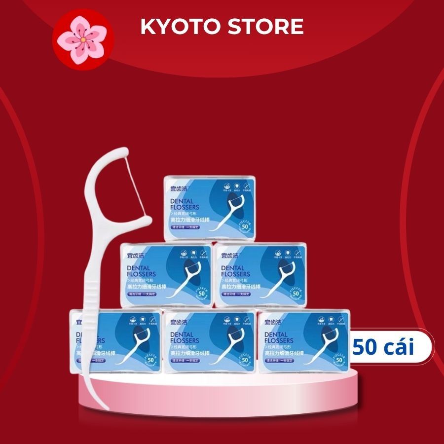 Tăm chỉ nha khoa hộp 50 chiếc; Tăm chỉ nha khoa okamura Nhật Bản