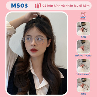 Gọng kính cận nữ chất liệu nhựa lõi kim loại phong cách trẻ trung MS03