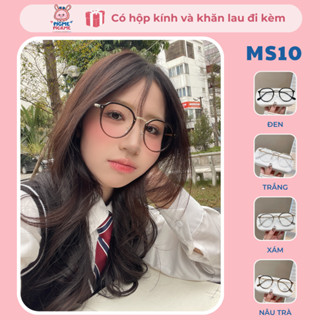 Gọng kính cận nữ mắt tròn chất liệu nhựa càng kim loại chắc chắn, thời trang MS10