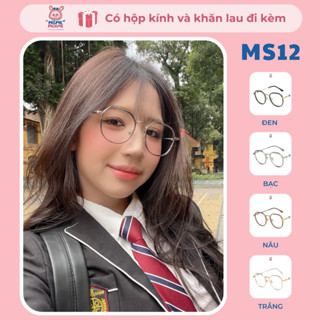 Gọng kính cận nữ đa giác chất liệu kim loại bọc nhựa chắc chắn, dễ đeo, thoải mái MS12