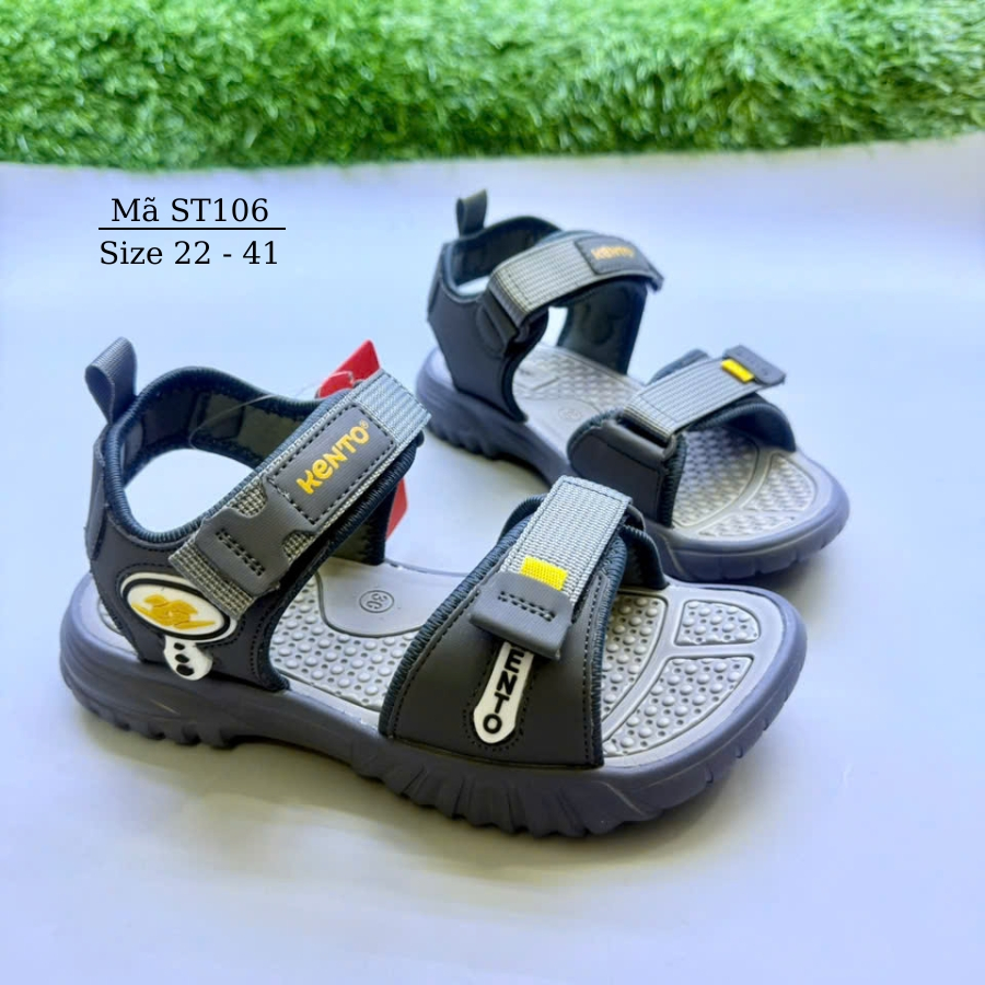 Sandal trẻ em dép quai hậu bé trai KENTO kháng khuẩn cao cấp 1 - 15 tuổi thể thao năng động cá tính ST106