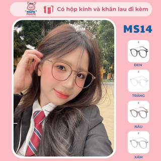 Gọng kính cận nữ siêu nhẹ chất liệu nhựa khung kim loại kiểu dáng thời trang MS14