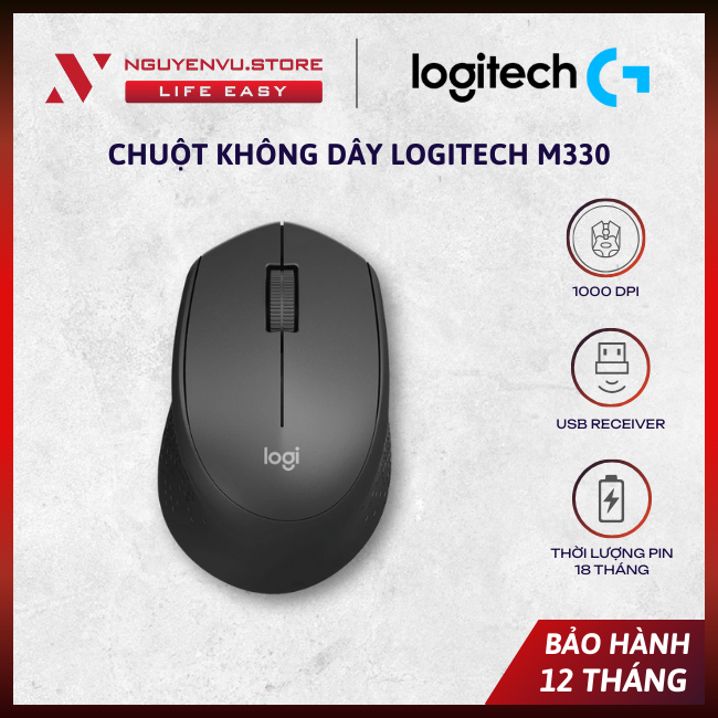 Chuột Không dây Logitech M330 Silent - Hàng chính hãnh