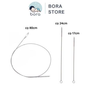 Cọ rửa ống hút bình sữa, cọ rửa dây máy hút sữa cho bé [Thép không gỉ, uốn cong dễ dàng]