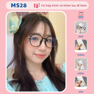  Gọng kính cận nữ chất liệu nhựa dẻo phối kim loại thời trang phong cách dễ đeo MS28 