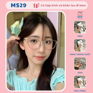 Gọng kính cận mắt mèo nữ chất liệu kim loại phối nhựa chắc chắn, thời trang, dễ đeo MS29