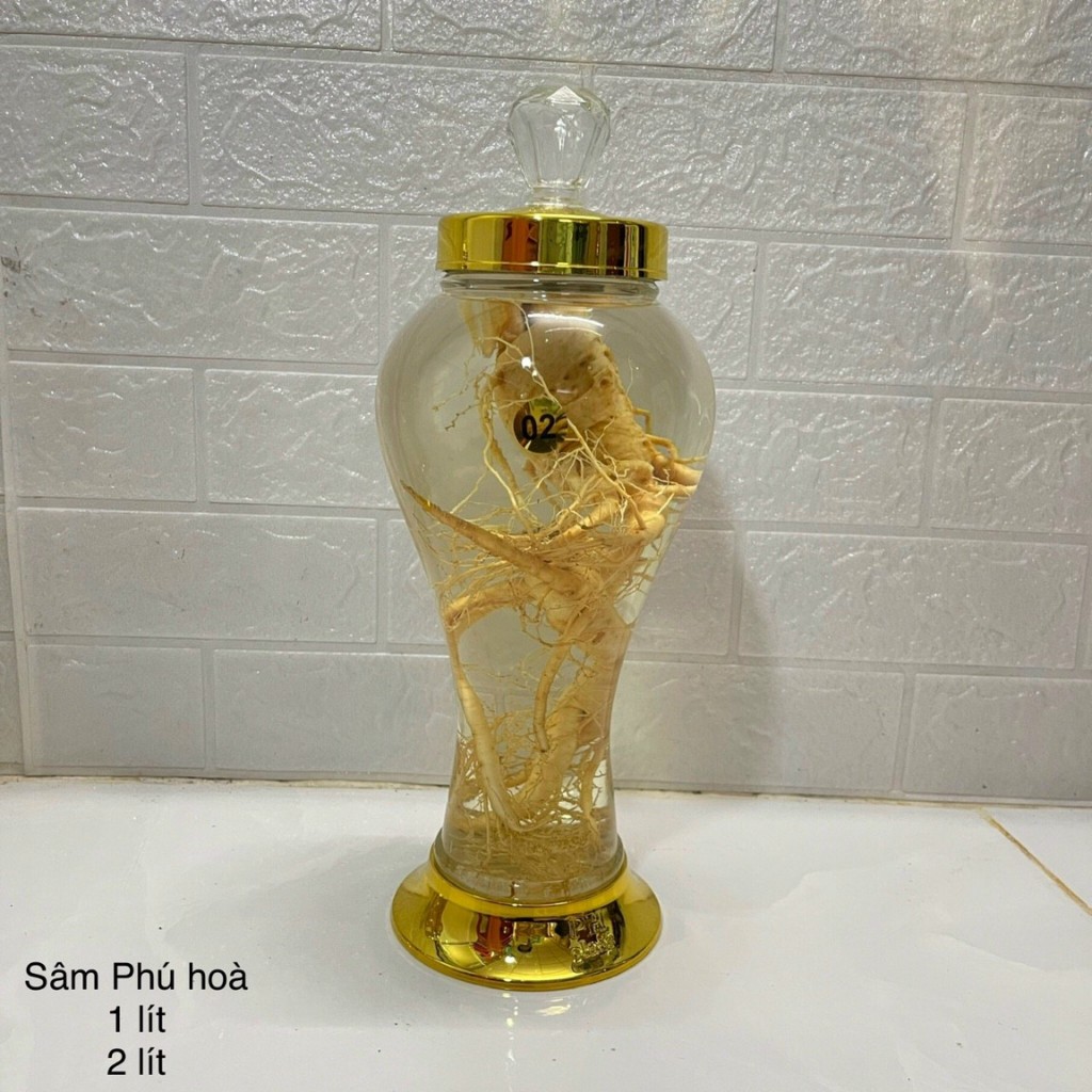 Bình ngâm rượu sâm thủy tinh 2 lít