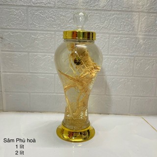 Bình ngâm rượu sâm thủy tinh 2 lít