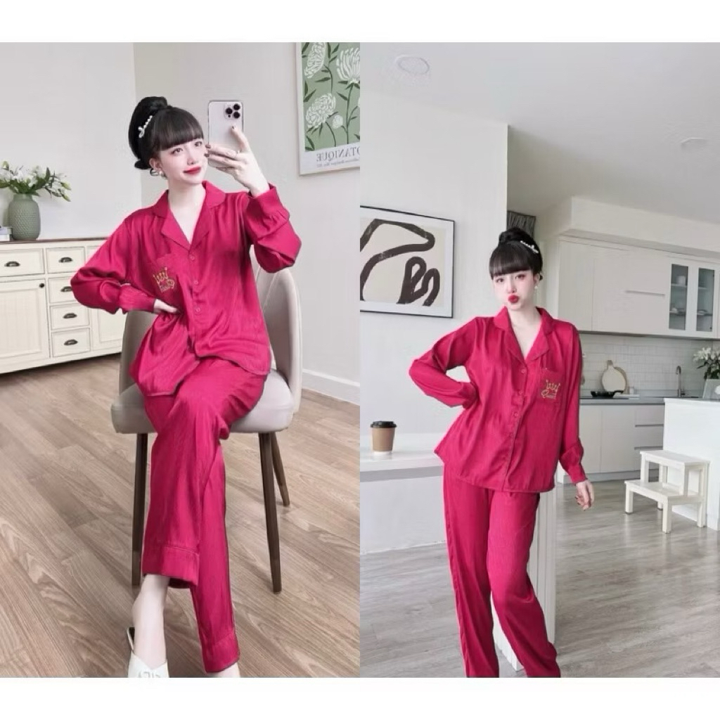 Đồ bộ Lụa xước bigsize 50-100kg mặc nhà form rộng