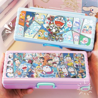  Hộp Bút Học Sinh Doraemon Túi Đựng Bút Bằng Vải Hai Lớp Đa Năng Độc Đáo 