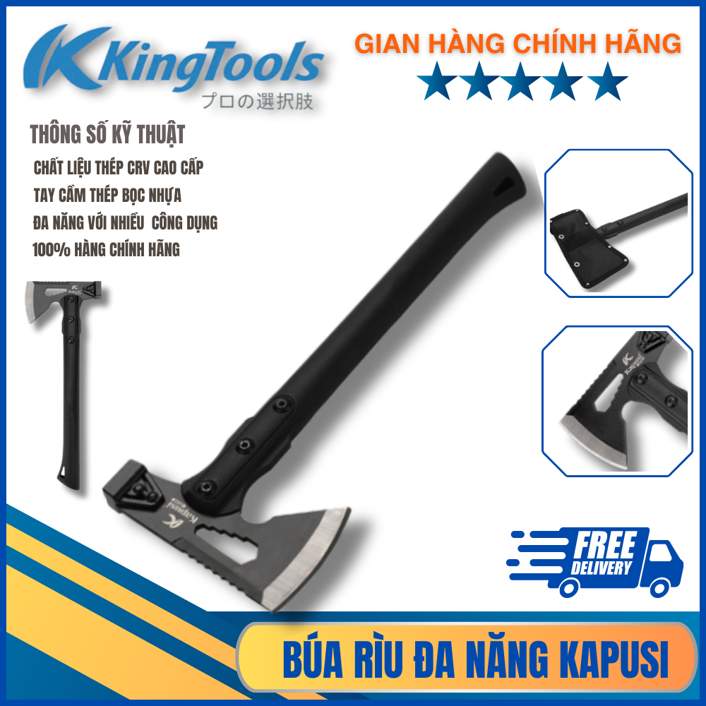 Búa rìu Kapusi, Rìu Đa Năng Nhật Bản 6 trong 1, Cứu Hỏa, Đi Phượt, Chặt Cây, Đánh Lửa, Còi Cứu Sinh