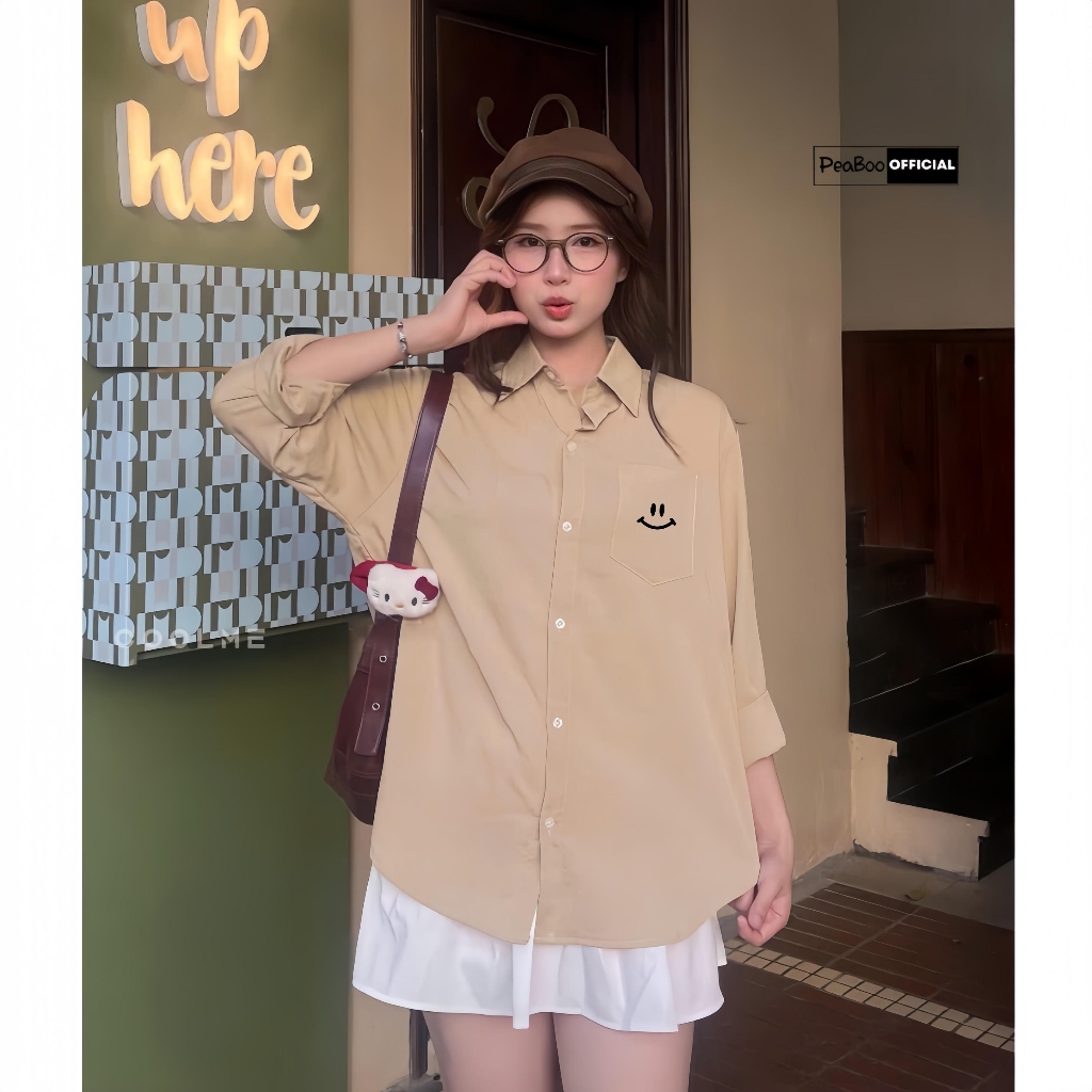Áo Sơ Mi Nữ Đũi Xước, Sơ Mi Nam Nữ Dài Tay Unisex Mã SMD Trơn Basic Có Túi Ngực By PEABOO, Kiểu Dáng Hàn Quốc, Form Rộng | BigBuy360 - bigbuy360.vn